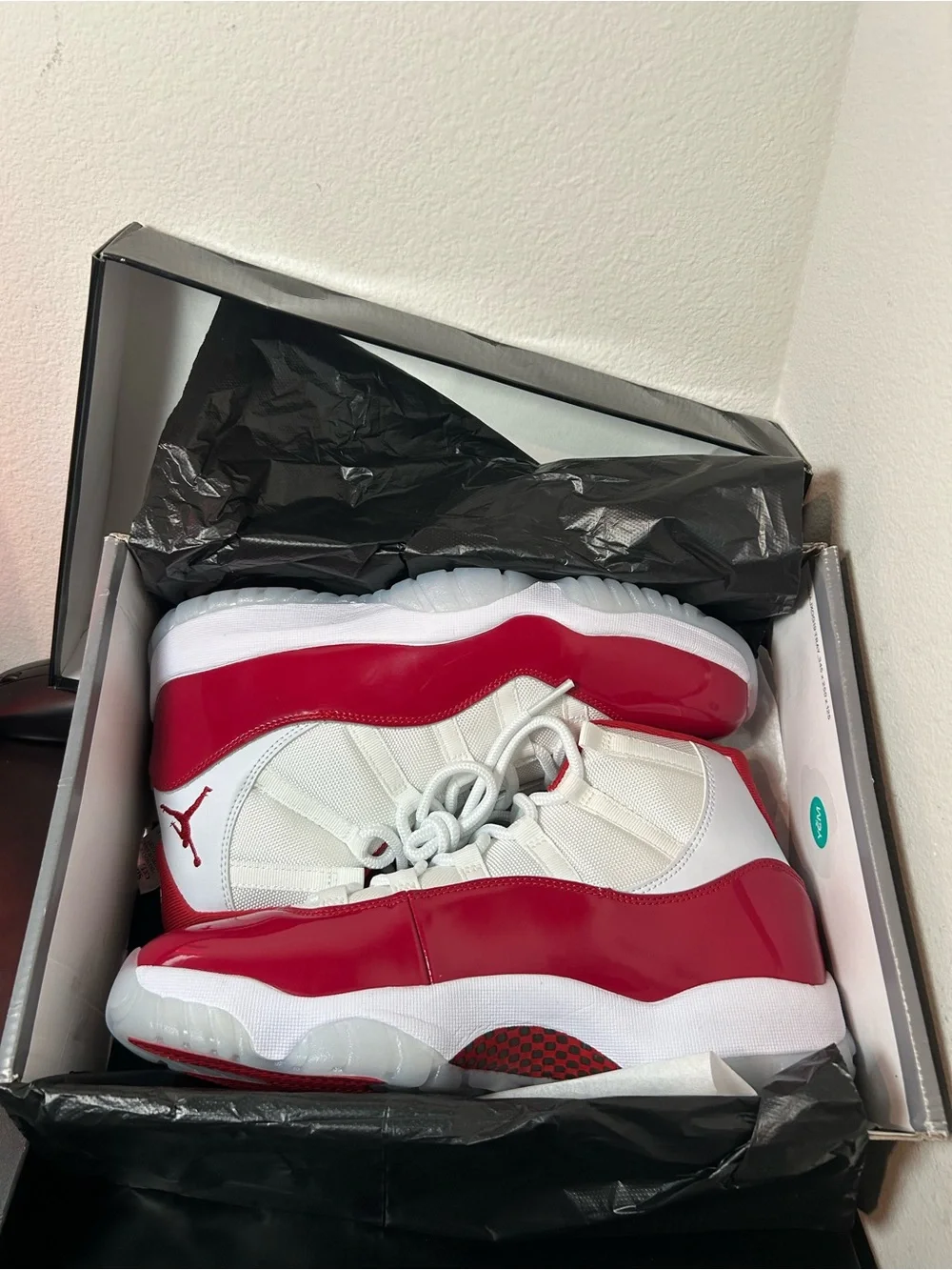Jordan Retro High Top Sneakers in White and Red